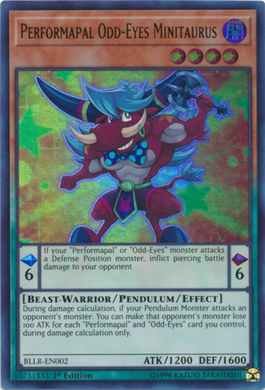 Performapal Odd-Eyes Minitaurus - BLLR-EN002 - Ultra Rare - 1st Edition - YuGiOh