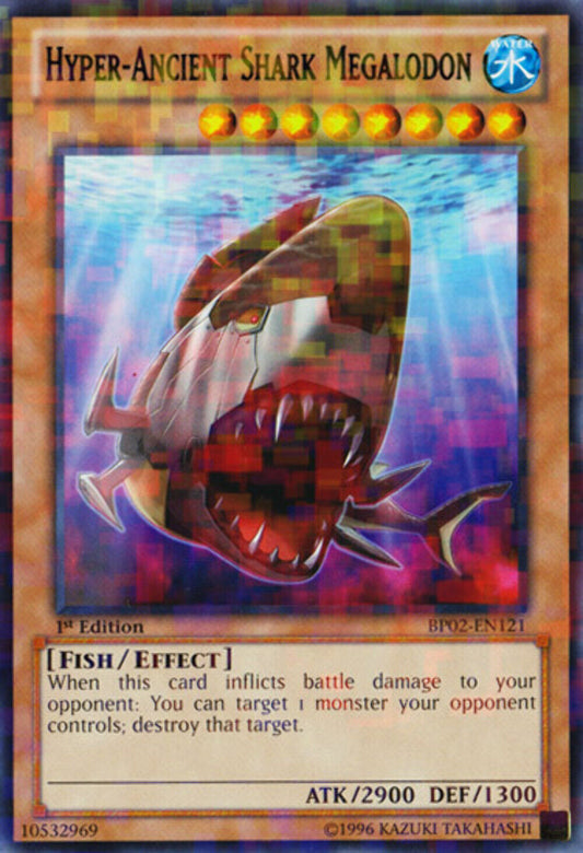 Hyper-Ancient Shark Megalodon - BP02-EN121 - Mosaic Rare - 1st Edtion YuGiOh
