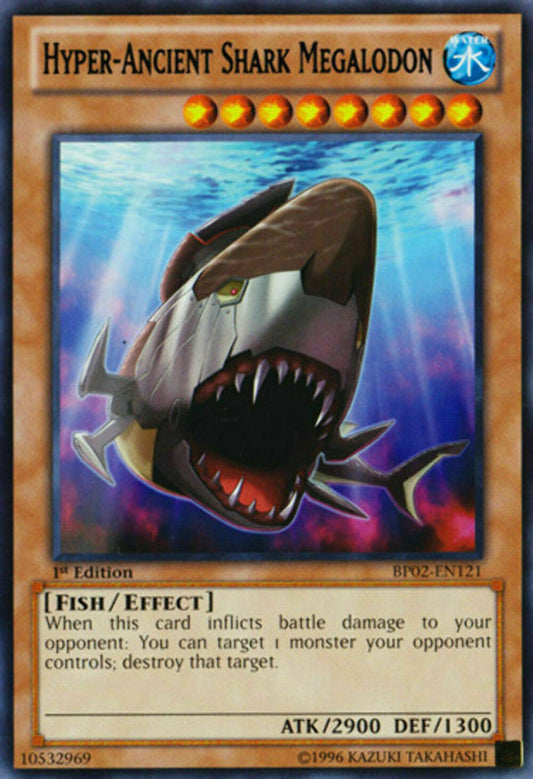Hyper-Ancient Shark Megalodon - BP02-EN121 - Rare - 1st Edtion YuGiOh