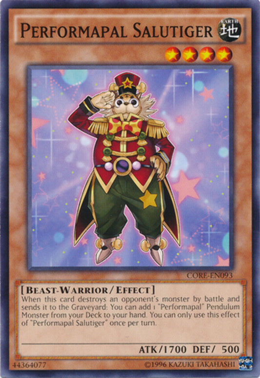 Performapal Salutiger - CORE-EN093 - Common - Unlimited Edition - YuGiOh