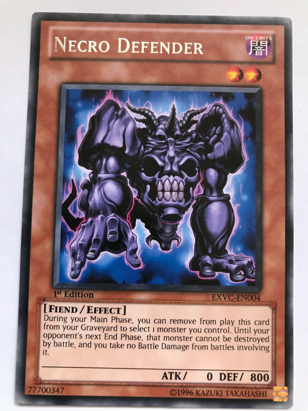 Necro Defender - EXVC-EN004 - Rare - 1st Edition - YuGiOh