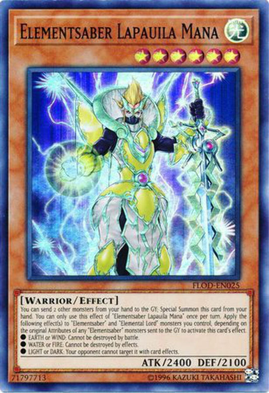 Elementsaber Lapauila Mana - FLOD-EN025 - Super Rare - Unlimited Edition - YuGiO