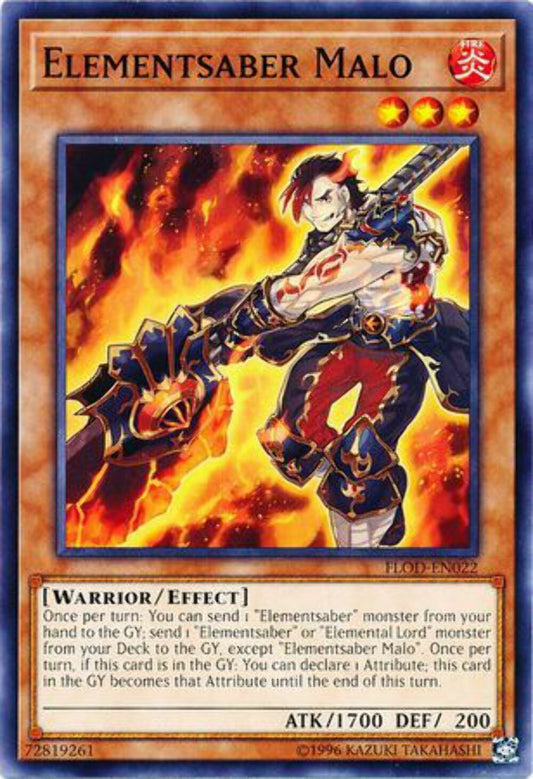 Elementsaber Malo - FLOD-EN022 - Common - Unlimited Edition - YuGiOh