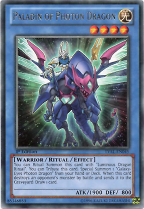 Paladin of Photon Dragon - LVAL-EN045 - Rare - 1st Edition- YuGiOh