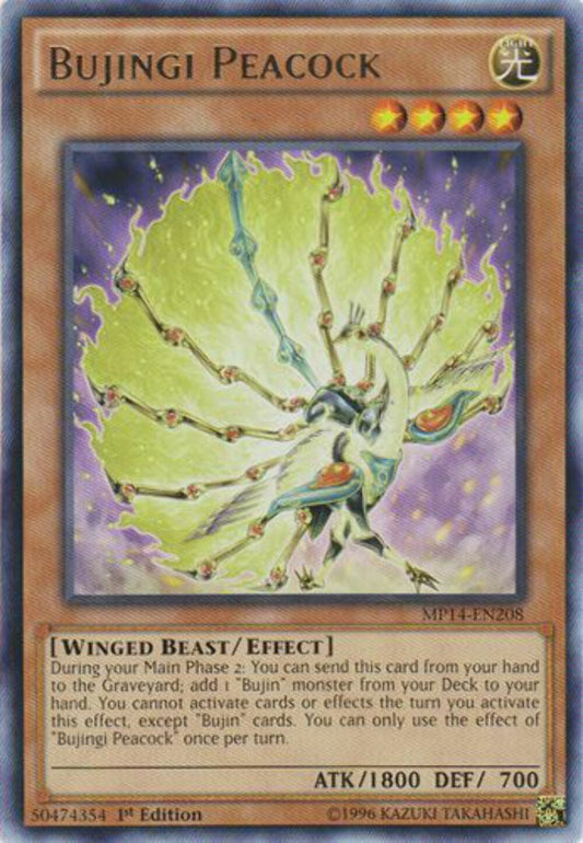 Bujingi Peacock - MP14-EN208 - Rare - 1st Edition - YuGiOh