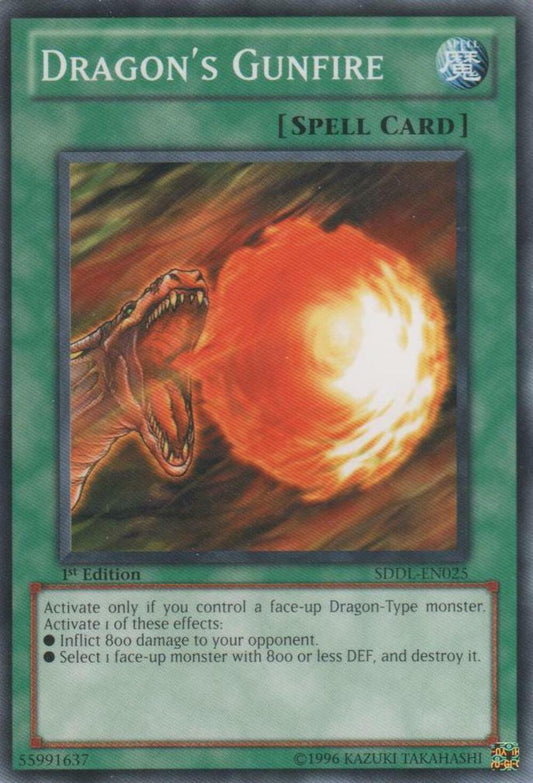 Dragon's Gunfire - SDDL-EN025 - Common - 1st Edition - YuGiOh