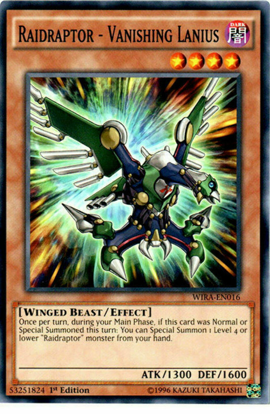 Raidraptor - Vanishing Lanius - WIRA-EN016 - Common - 1st Edition - YuGiOh