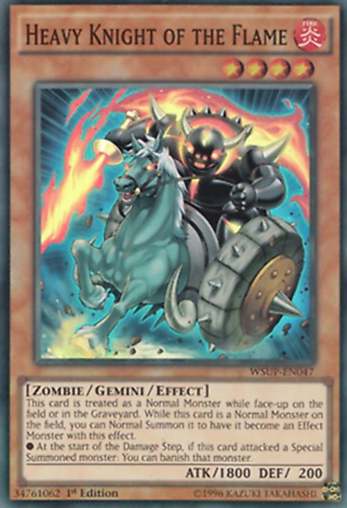 Heavy Knight of the Flame - WSUP-EN047 - Super Rare - 1st Edition - YuGiOh