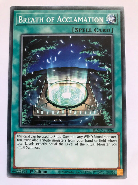 Breath Of Acclamation - BLVO-EN086 - Common - 1st Edition - YuGiOh