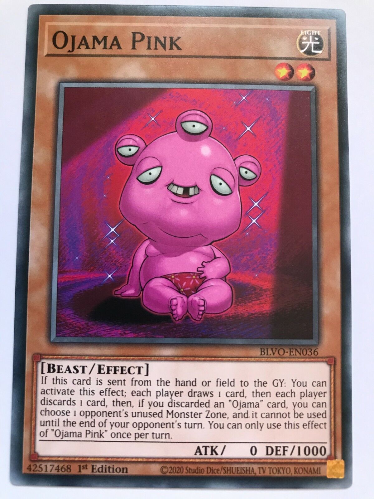 Ojama Pink - BLVO-EN036 - Common - 1st Edition- YuGiOh