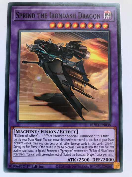 Sprind The Irondash Dragon - BLVO-EN038 - Common - 1st Edition - YuGiOh