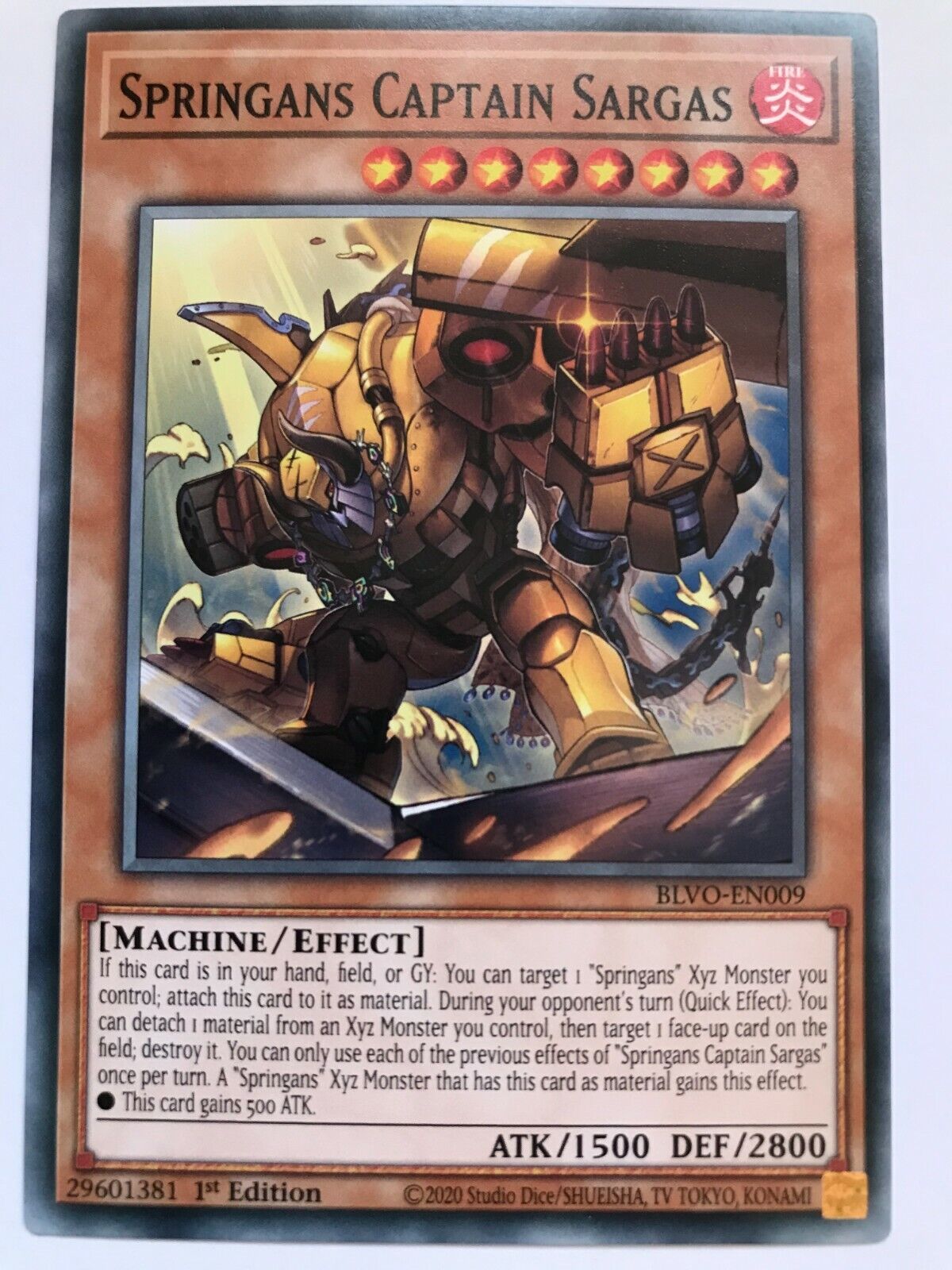 Springans Captain Sargas - BLVO-EN009 - Common - 1st Edition - YuGiOh