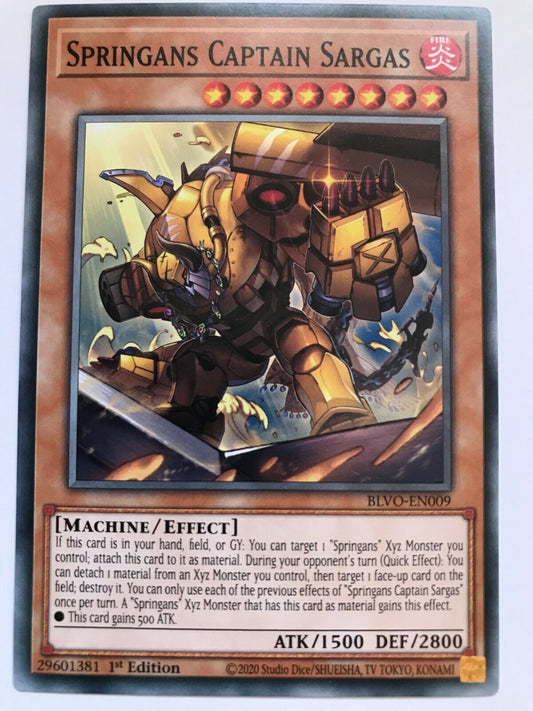 Springans Captain Sargas - BLVO-EN009 - Common - 1st Edition - YuGiOh