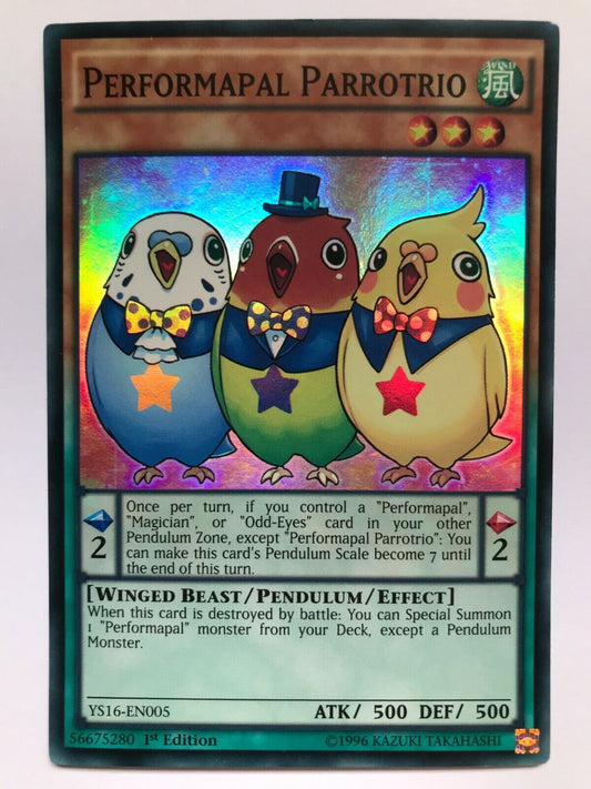 Performapal Parrotrio - YS16-EN005 - Super Rare - 1st Edition - YuGiOh