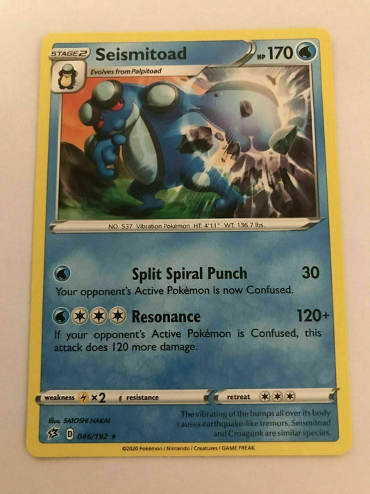 Seismitoad 046/192 Rare Sword And Shield Rebel Clash