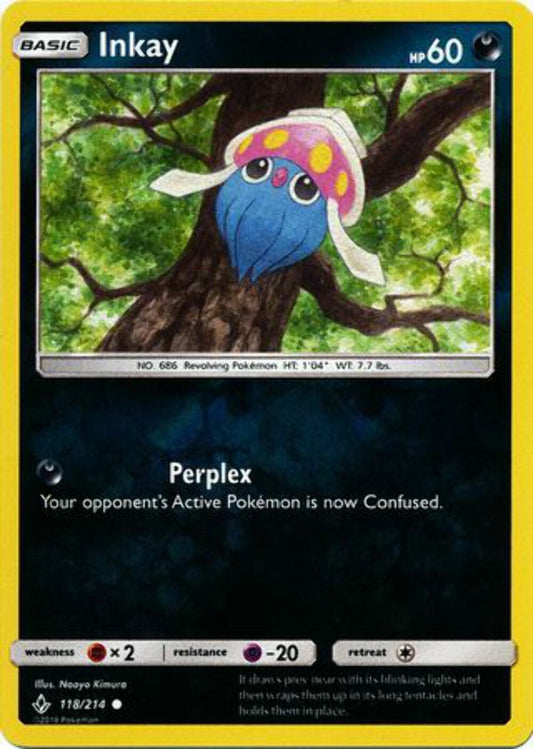 Inkay - 118/214 - Common - Reverse Holo - Pokemon Unbroken Bonds