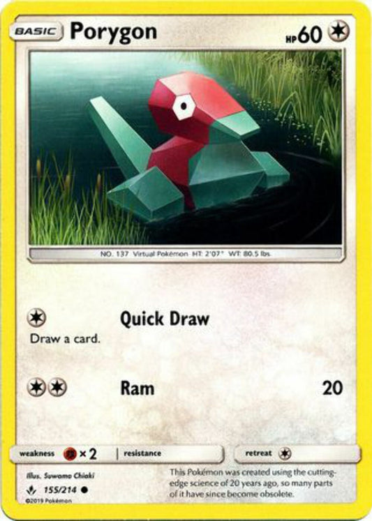 Porygon - 155/214 - Common Sun & Moon: Unbroken Bonds