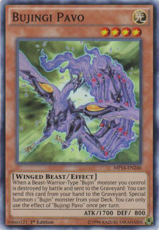 Bujingi Pavo - MP14-EN240 - Super Rare - 1st Edition - YuGiOh