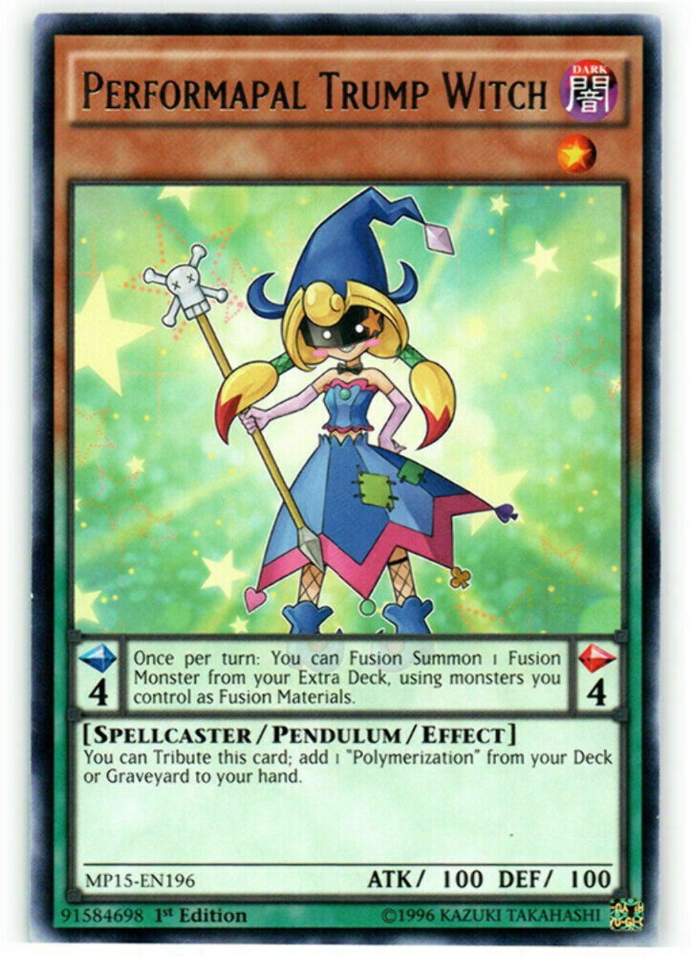 Performapal Trump Witch - MP15-EN196 - Rare - 1st Edition