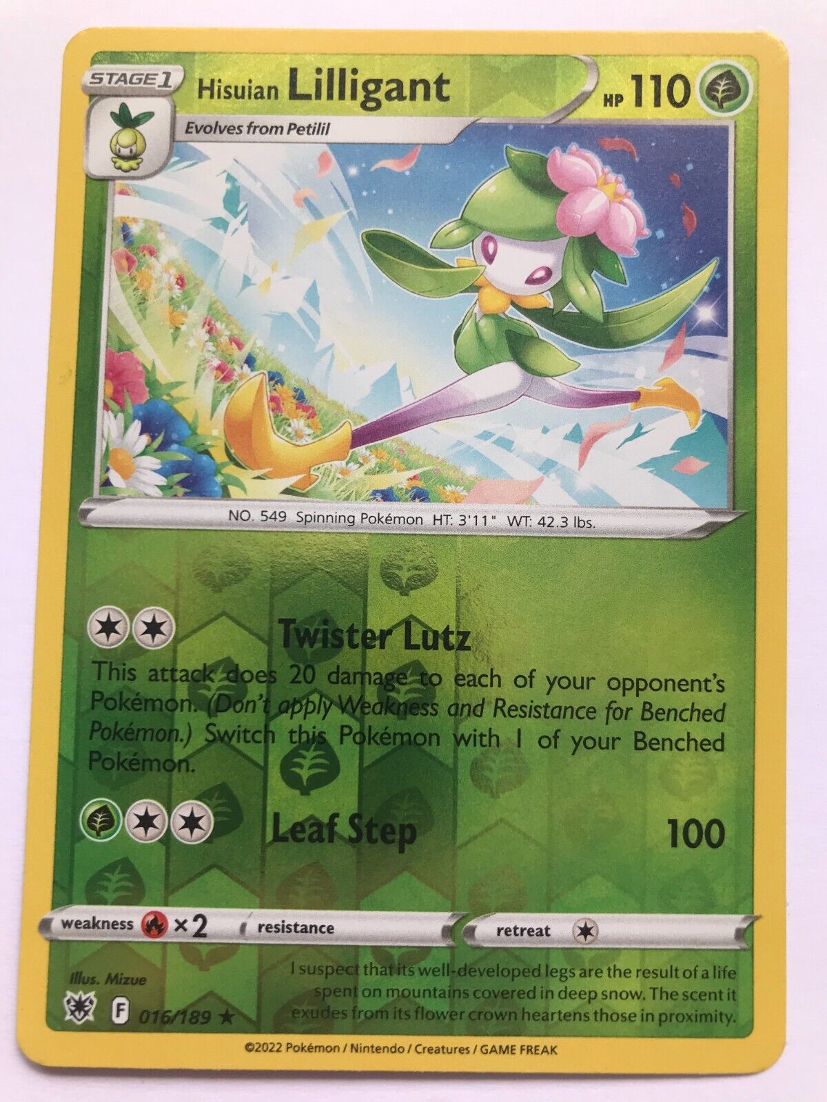 Hisuian Lilligant 016/189 - Rare Reverse Holo - Pokémon Astral Radiance