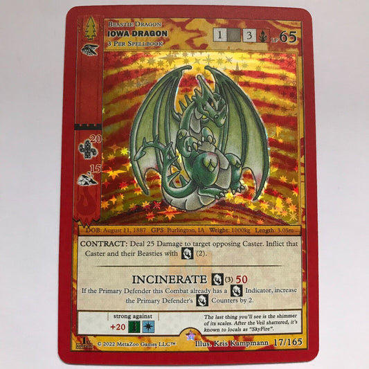 Iowa Dragon 17/165 - Rare Full Holo - MetaZoo Wilderness 1st Edition