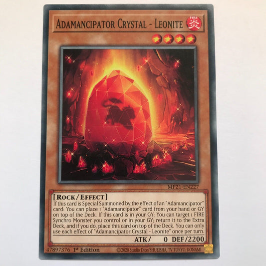 Adamancipator Crystal - Leonite - MP21-EN227 - Common - 1st Edition - YuGiOh