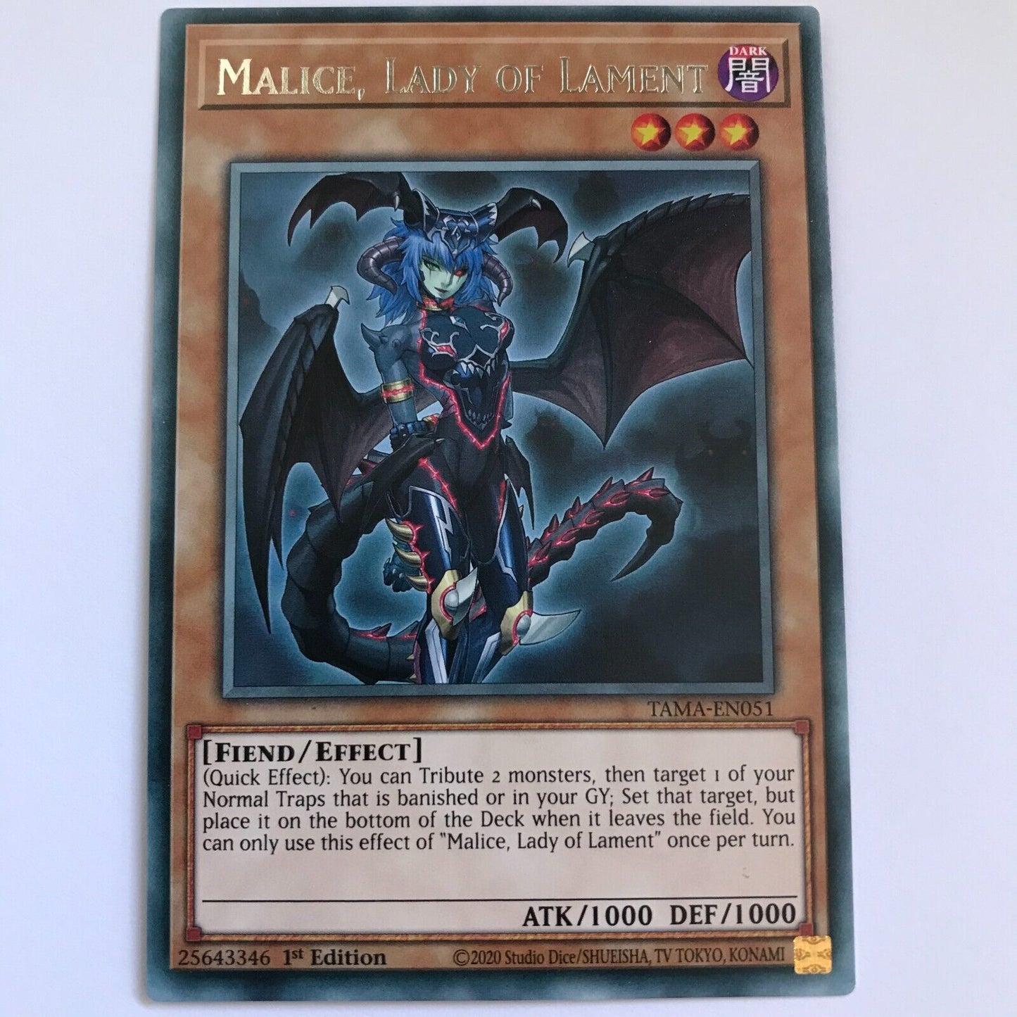 Malice, Lady Lament - TAMA-EN051 - Rare - 1st Edition - YuGiOh