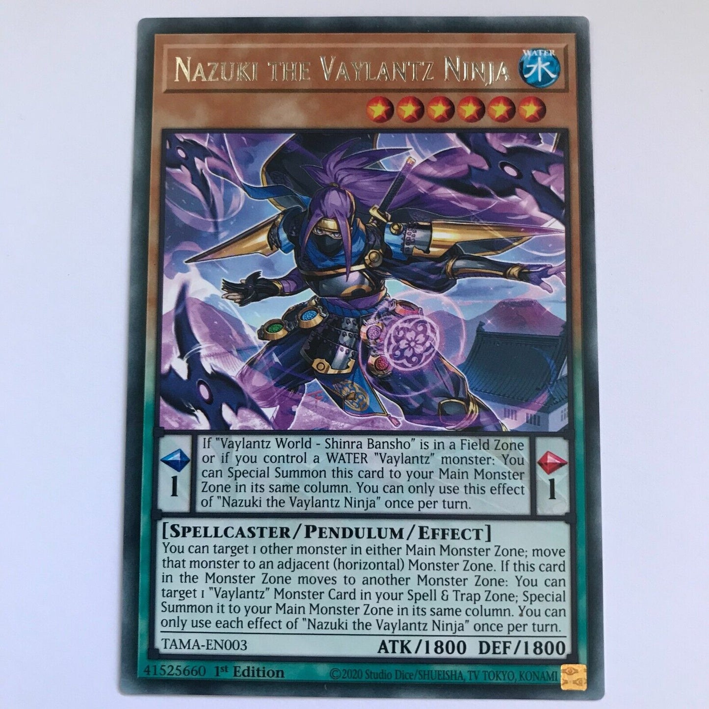 Nazuki The Vaylantz Ninja - TAMA-EN003 - Rare - 1st Edition - YuGiOh