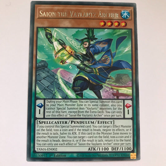 Saion The Vaylantz Archer - TAMA-EN002 - Rare - 1st Edition - YuGiOh