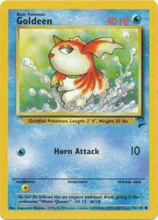 Goldeen - 76/130 - Common - Unlimited Edition - Pokemon Base Set 2