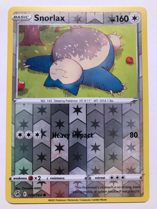 Snorlax 206/264 - Common Reverse Holo - Sword & Shield: Fusion Strike