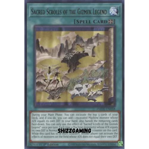 Sacred Scrolls of the Gizmek Legend - AMDE-EN058 - Rare - 1st Edition - YuGiOh