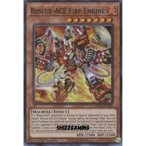 Rescue-ACE Fire Engine - AMDE-EN006 - Super Rare - 1st Edition - YuGiOh