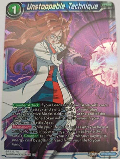 Unstoppable Technique - BT20-053 C - Foil - Dragonball TCG