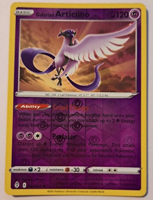 Galarian Artcuno 063/203  - Rare - Reverse Holo - SW&SH Evolving Skies