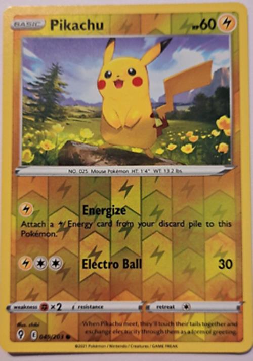Pikachu 049/203 - Common - Reverse Holo - SW&SH Evolving Skies