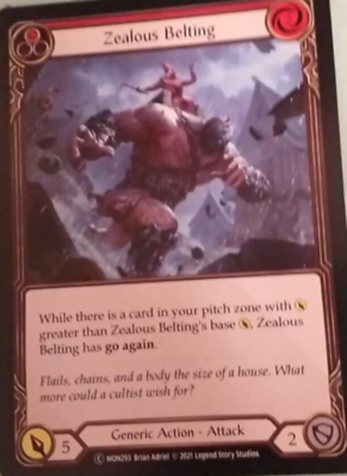 Zealous Belting (Red) - MON293 - Common - Flesh and Blood TCG Monarch
