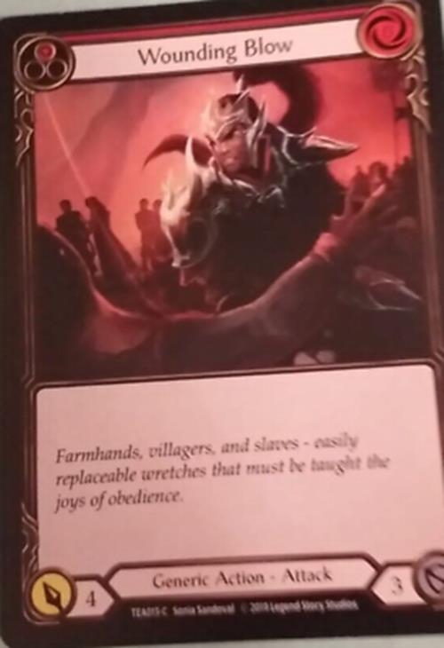 Wounding Blow (Red) - TEA015 - Common - Flesh and Blood TCG Hero Deck: Dorinthea