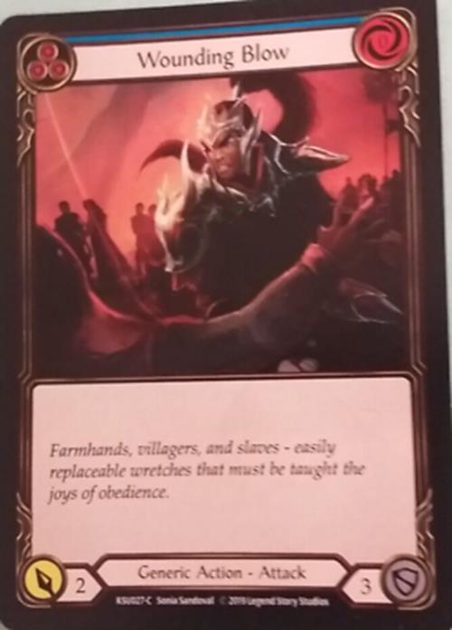 Wounding Blow (Blue) - KSU027 - Common - Flesh and Blood TCG Hero Deck: Katsu