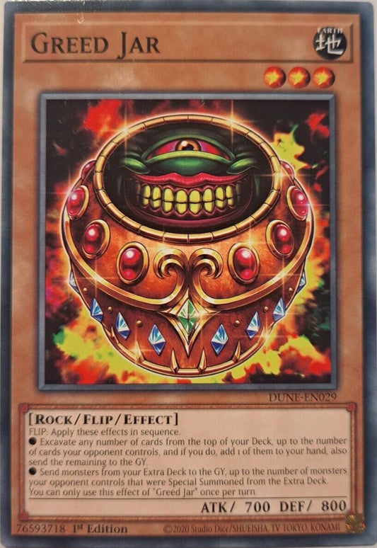 Greed Jar - DUNE-EN029 - Common - YuGiOh