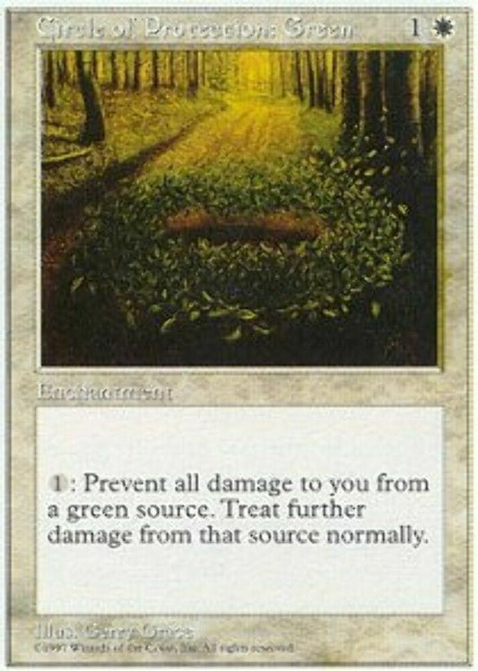 Circle of Protection: Green 5th Edition - MTG