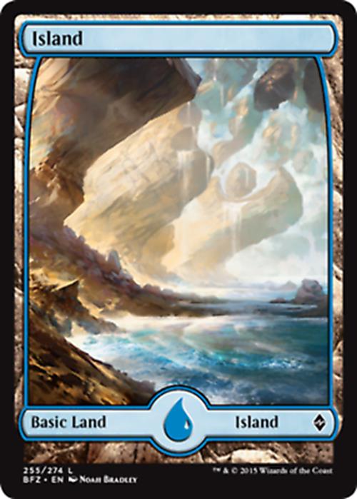 Island (255) (Full Art) Battle for Zendikar - MTG