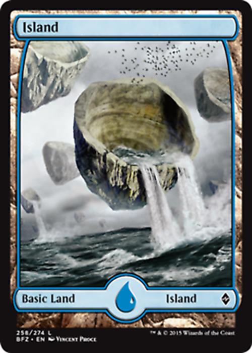 Island (258) (Full Art) Battle for Zendikar - MTG