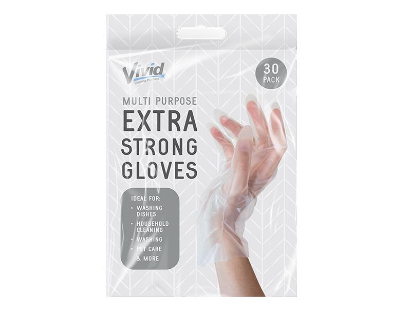 Disposable Powder Free Multi Purpose Extra Strong Gloves Multi-purpose 30 Pack