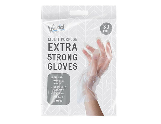 Disposable Powder Free Multi Purpose Extra Strong Gloves Multi-purpose 30 Pack