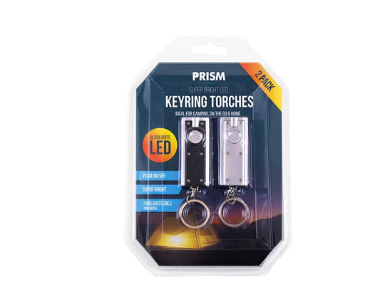 Super Bright LED Keyring Torches X2 Mini Camping Flashlight