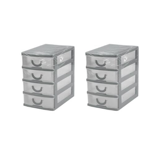 4 Tier Free Standing Desk Top Office Mini Draw Storage Jewellery Box