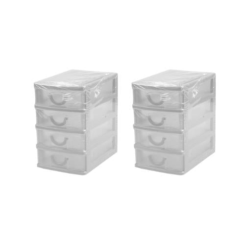 4 Tier Free Standing Desk Top Office Mini Draw Storage Jewellery Box