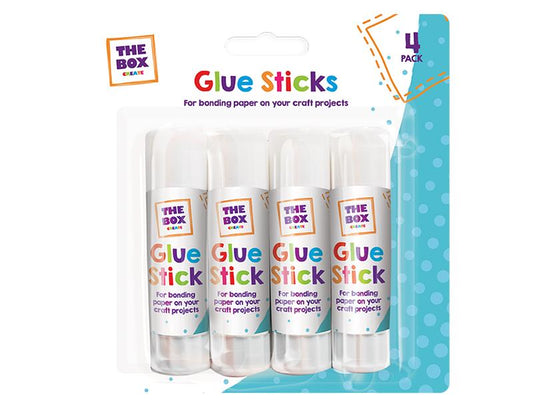 4x Pack Craft Glue Sticks 15g For Bonding Paper & Cardboard-Safe & Non-Toxic