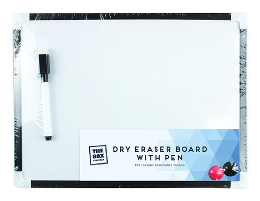 A4 Mini Dry Wipe Magnetic Whiteboard - Office Notice Memo Board - White